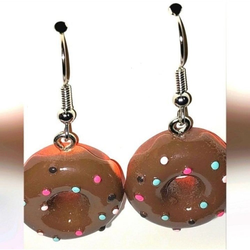 Super cute chocolate doughnut dangle earrings For kids And Adults